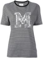 Maison Margiela Striped M Print T-shirt, Women's, Size: 48, Black, Cotton