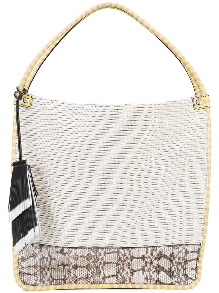 Proenza Schouler - Colour Block Tote - Women - Canvas/ayers Snakeskin - One Size, Nude/neutrals, Canvas/ayers Snakeskin