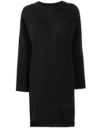 Y's Fringed Hem Knitted Dress - Black