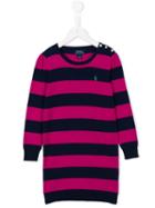 Ralph Lauren Kids Striped Knit Dress, Girl's, Size: 6 Yrs, Blue