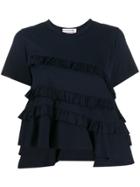 Comme Des Garçons Girl Asymmetric Ruffle Detail T-shirt - Blue