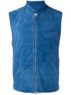 Eleventy Lightweight Horizontal Stitch Gilet, Men's, Size: 56, Blue, Cotton/suede/spandex/elastane/polyester
