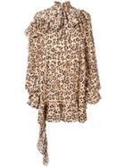 Rokh Leopard Print Dress - Neutrals