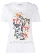 Alexander Mcqueen Flora And Skull Print T-shirt - White