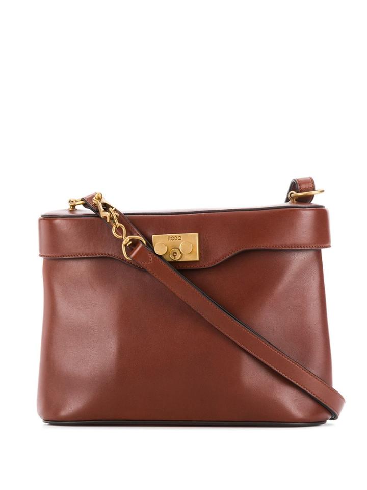 Rodo Foldover Top Shoulder Bag - Brown