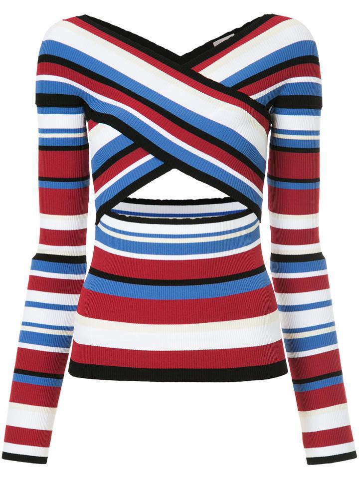 Mrz Criss-cross Stripe Jumper - Multicolour