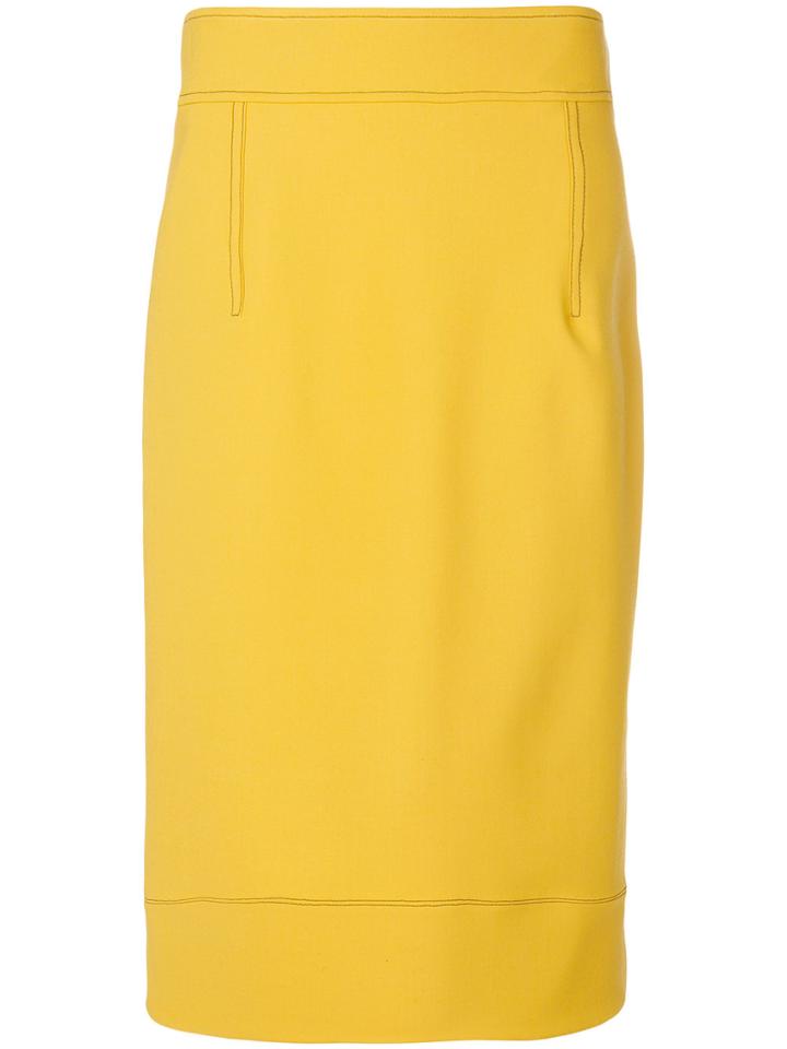 Marni Exposed Seam Pencil Skirt - Yellow & Orange
