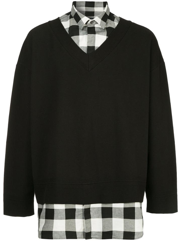 Juun.j Check Layered Sweater - Black
