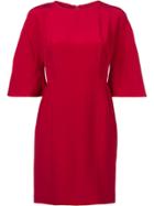 Adam Lippes Boat Neck Fitted Dress - Red