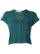 Eckhaus Latta - Lapped Cropped T-shirt - Women - Cotton - M, Green, Cotton