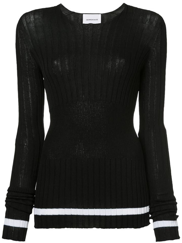 Georgia Alice Palm Knitted Top - Black