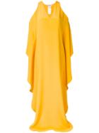 Roberto Cavalli Cold-shoulder Long Flared Dress - Yellow & Orange