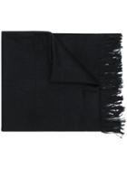 Yohji Yamamoto Fringed Hem Scarf - Black