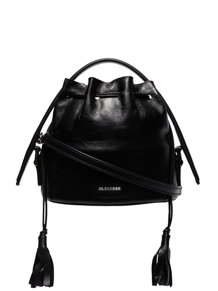 Jil Sander Medium Drum Bucket Bag - Black