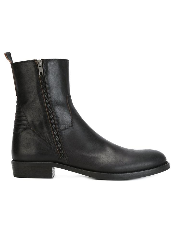 Ann Demeulemeester Zipped Ankle Boots, Men's, Size: 44, Black, Leather