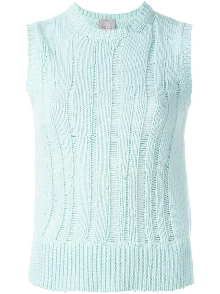 Eggs Sleeveless Knit Top, Women's, Size: 40, Green, Cotton