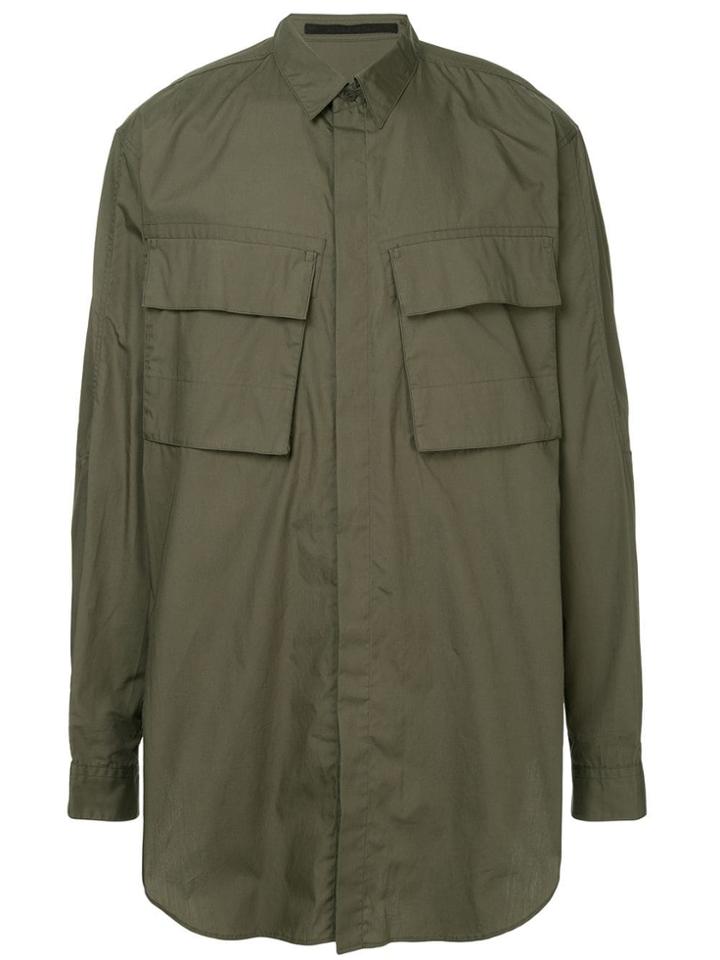 Julius Oversized Patch Pocket Shirt - Green