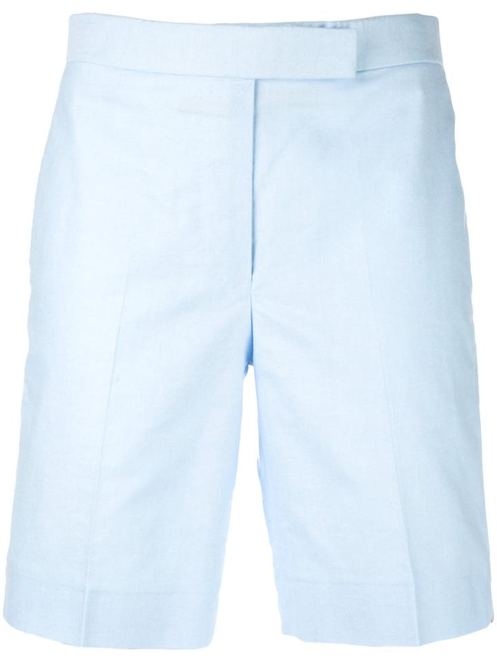 Thom Browne - Fitted Shorts - Women - Silk/cotton - 38, Blue, Silk/cotton