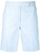 Thom Browne - Fitted Shorts - Women - Silk/cotton - 38, Blue, Silk/cotton