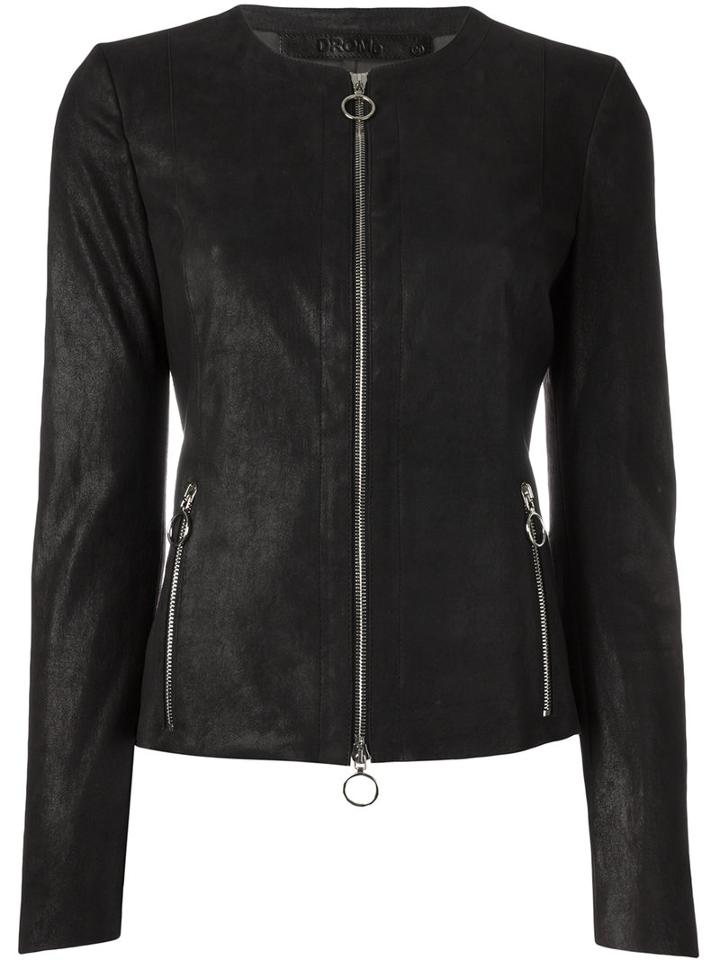 Drome Zip Up Jacket, Women's, Size: Small, Black, Leather/viscose/polyester