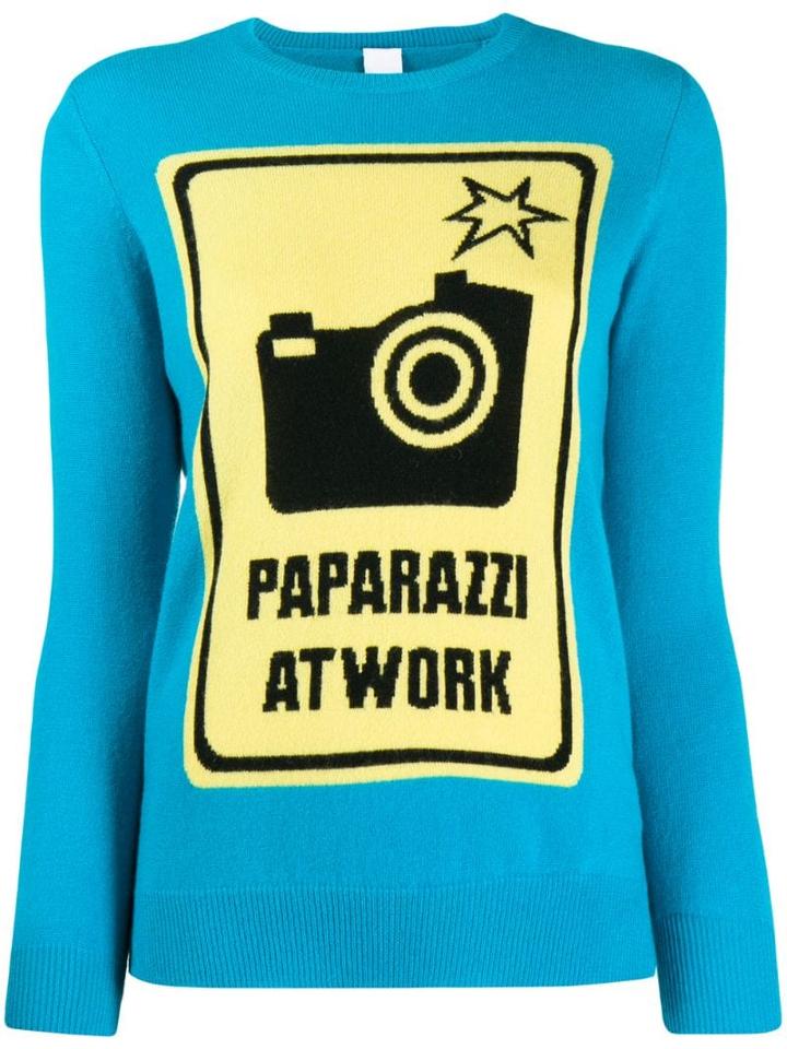Ultràchic Paparazzi Print Jumper - Blue