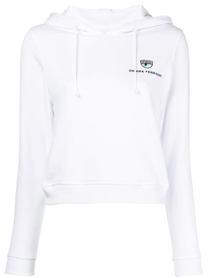 Chiara Ferragni Cropped Hoodie - White