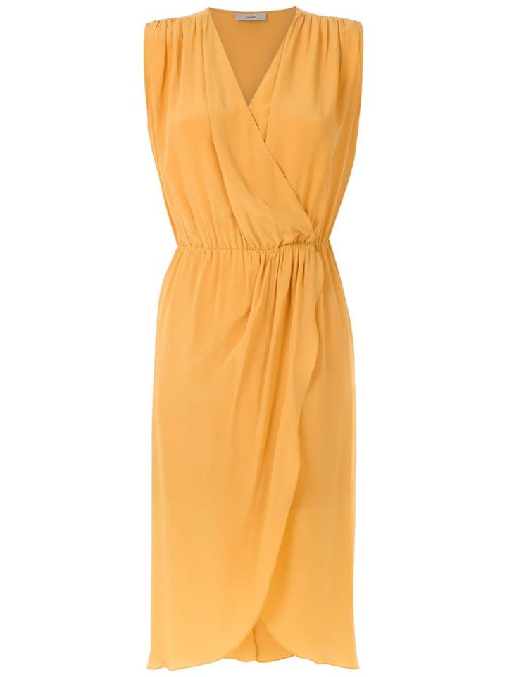 Egrey Silk Wrap Dress - Yellow