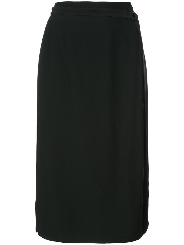 Akris Punto Wrap Straight Skirt - Black