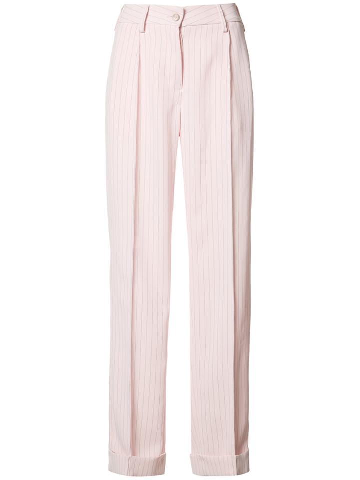Mm6 Maison Margiela Pinstripe Trousers - Pink & Purple
