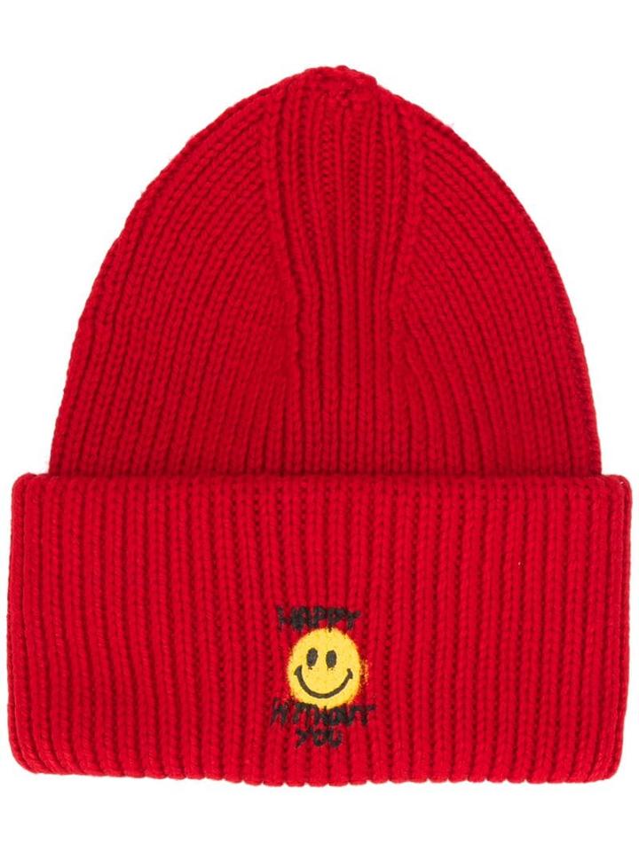 Philosophy Di Lorenzo Serafini Emoji Ribbed Knit Beanie - Red