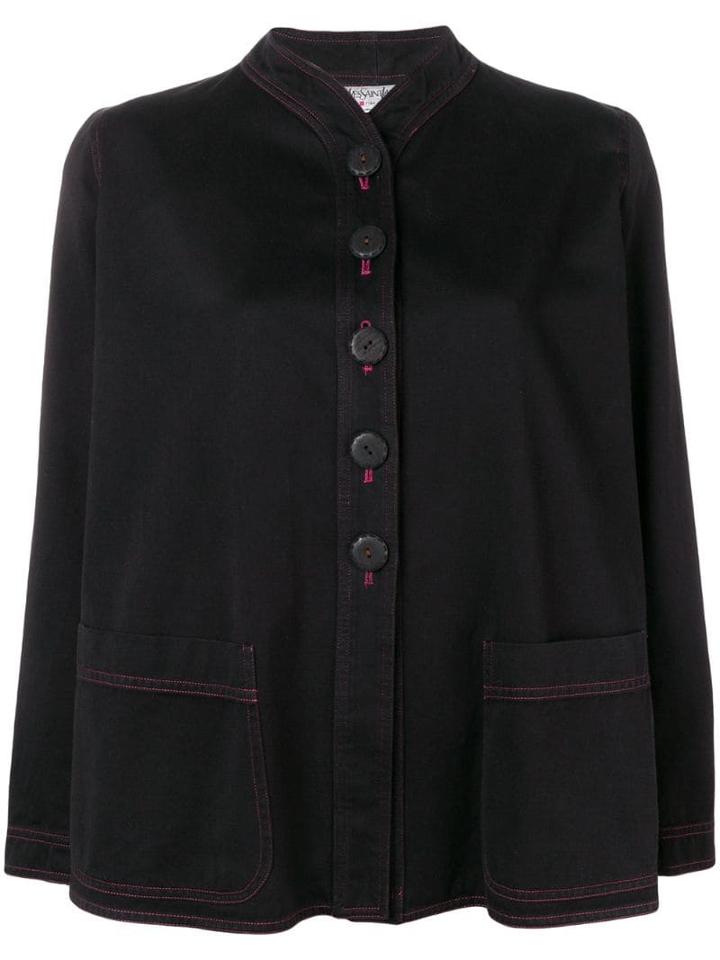 Yves Saint Laurent Pre-owned 1980's Shift Buttoned Jacket - Black