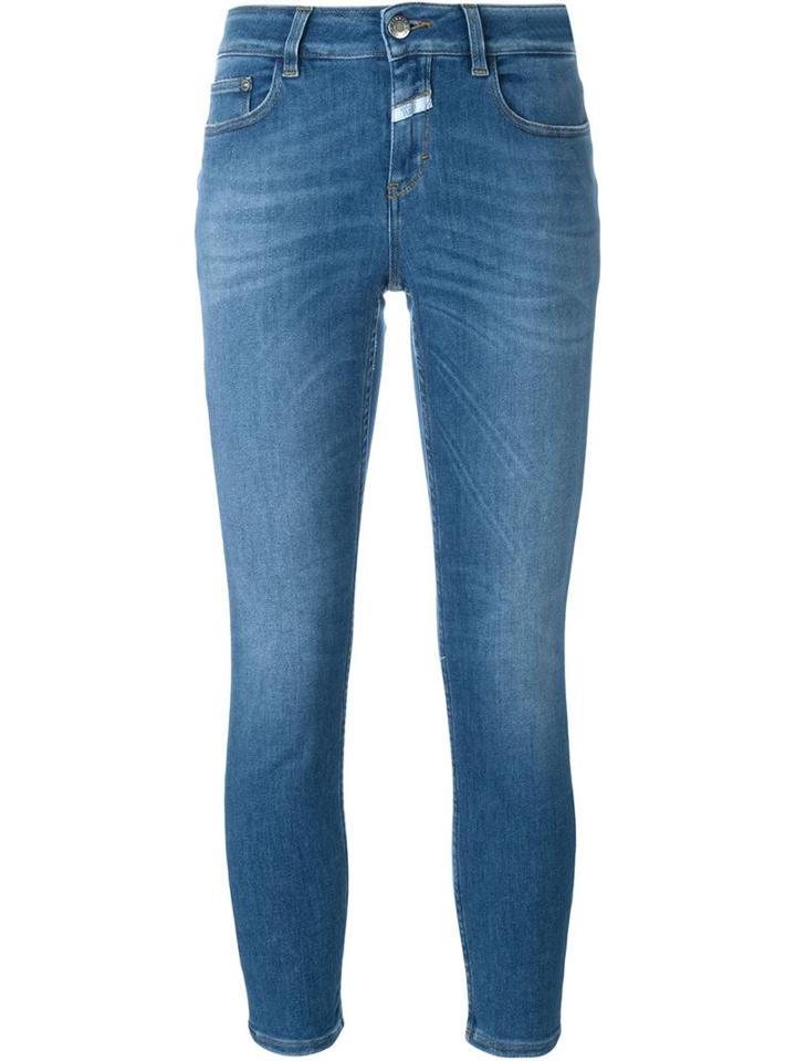 Closed Cropped Skinny Jeans, Women's, Size: 29, Blue, Cotton/polyester/spandex/elastane