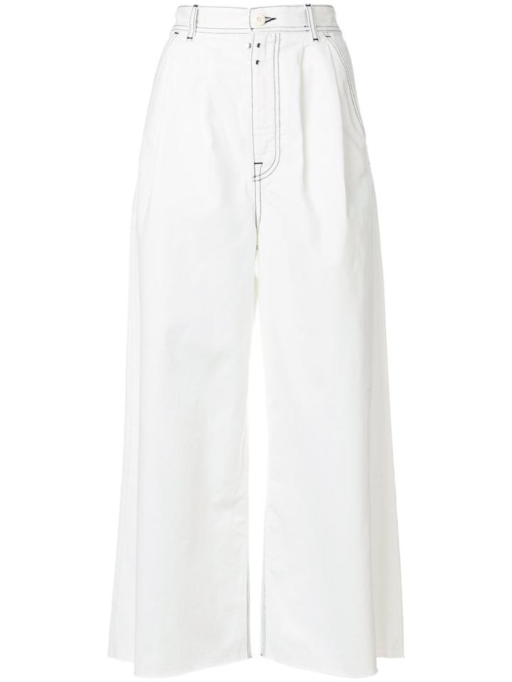 Mm6 Maison Margiela High Waist Flared Jeans - White