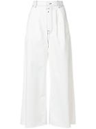 Mm6 Maison Margiela High Waist Flared Jeans - White