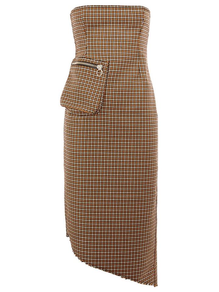 Marques'almeida Houndstooth Wrap Dress