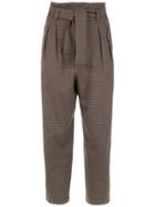 Egrey Checked Trousers - Brown