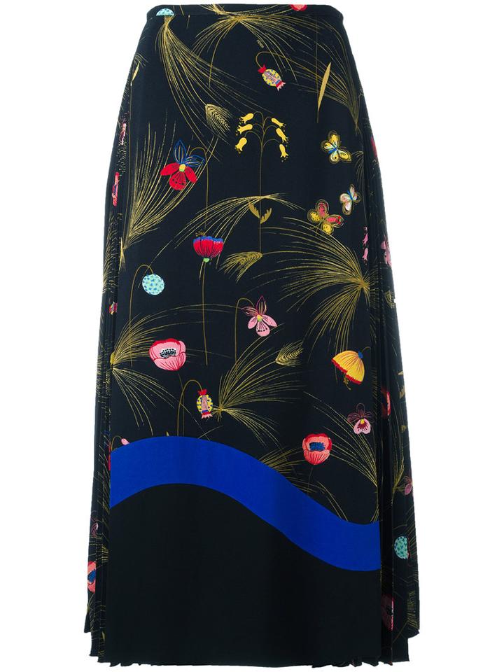 Fendi Printed Cady Mid-length Skirt, Women's, Size: 38, Black, Viscose/silk