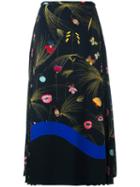 Fendi Printed Cady Mid-length Skirt, Women's, Size: 38, Black, Viscose/silk