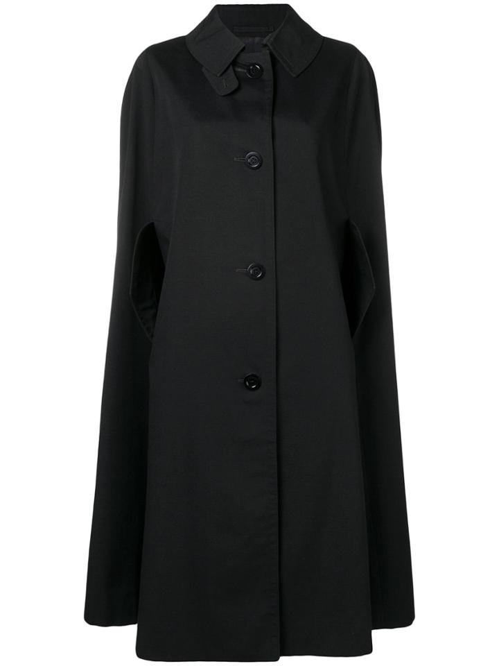 William Vintage Flared Midi Cape Coat - Black