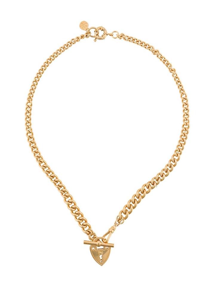 Gas Bijoux Locked Heart Padlock Necklace - Gold