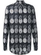Dolce & Gabbana Pineapple Print Shirt, Men's, Size: 39, Black, Cotton