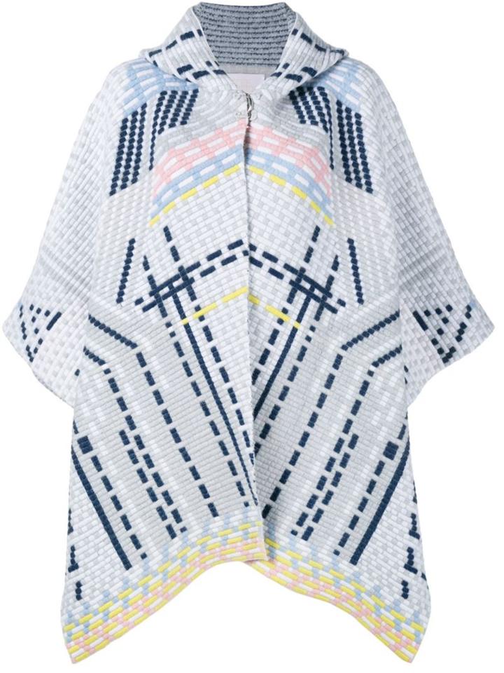 Peter Pilotto Geometric Hooded Cape, Women's, Grey, Polyamide/spandex/elastane/angora/wool