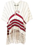 Raquel Allegra Tassel Detail Poncho Jacket - White