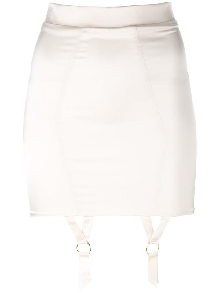 Murmur - Suspenders Applique Skirt - Women - Polyester/spandex/elastane/acetate - 36, Women's, Nude/neutrals, Polyester/spandex/elastane/acetate