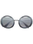 Miu Miu Eyewear Round Glitter Sunglasses - Grey