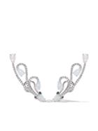 As29 18kt White Gold Lucy Diamond And Opal Earrings - Silver