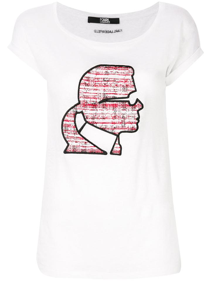 Karl Lagerfeld Bouclé Karl Profile T-shirt - White