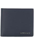 Versace Foldover Logo Wallet - Blue