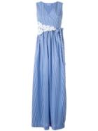 P.a.r.o.s.h. Striped Wrap Dress, Women's, Size: Xs, Blue, Polyamide/spandex/elastane/cotton