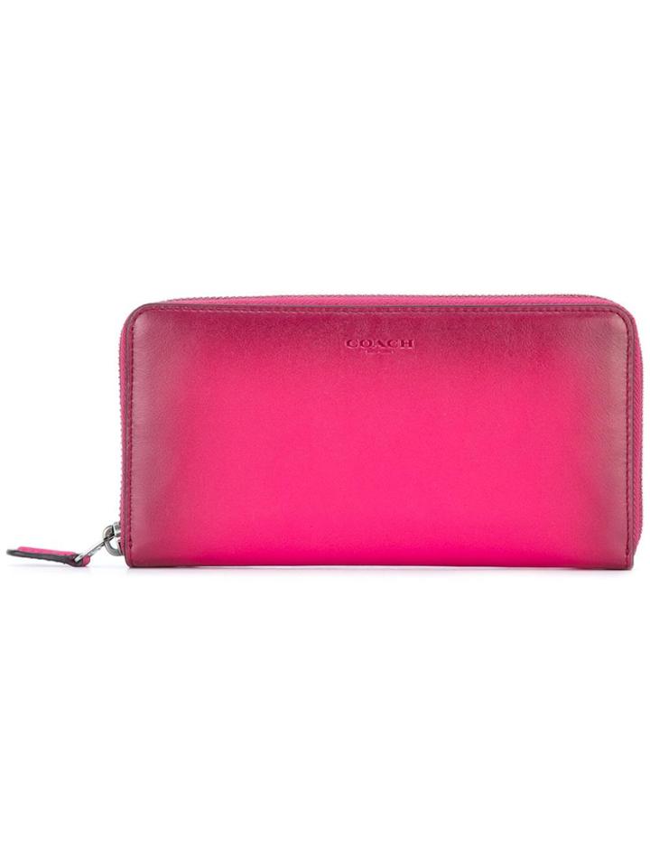 Coach Zip Around Wallet - Pink & Purple